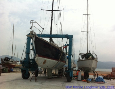 Moving yacht