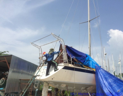 Installing custom build stainless steel bimini #1