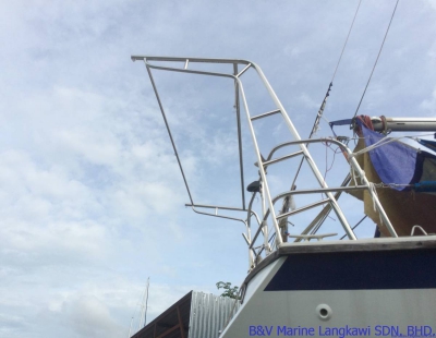 Installing custom build stainless steel bimini #2